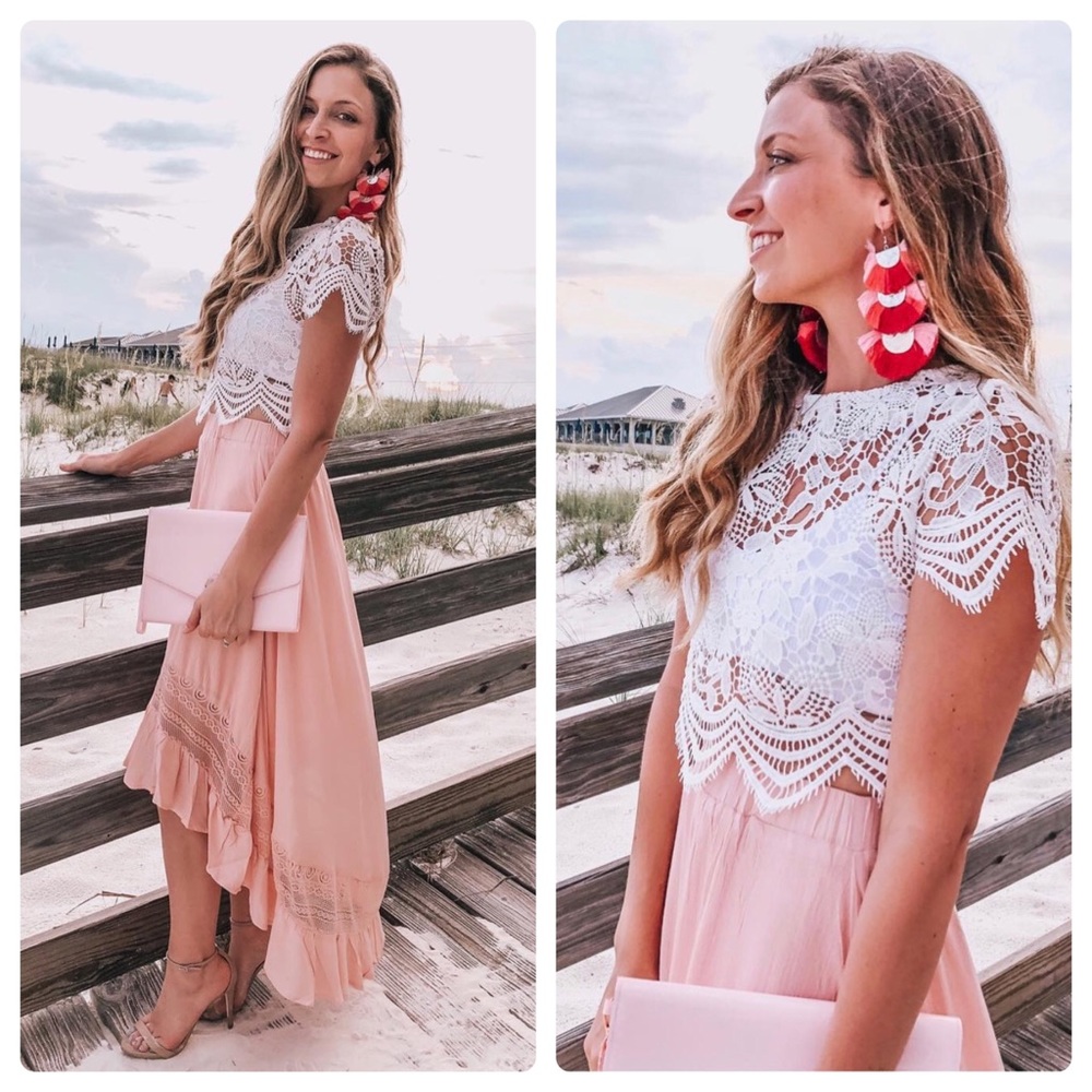 Showpo blush pink skirt